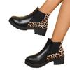 Plus Size Leopard Print Martin Boots – Round Toe, Thick Sole, Short Boots for Women, Spring/Autumn 2025