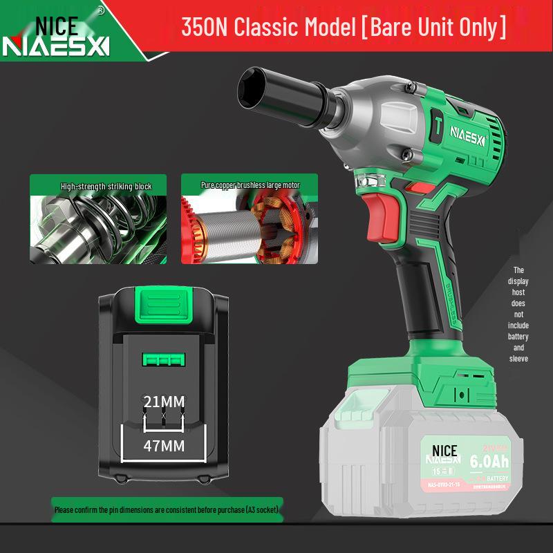 

NICE High Power Rechargeable Impact Wrench - Official High Torque Electric Air Gun