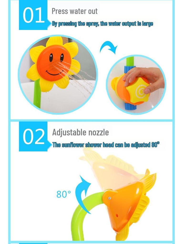 Electric Sunflower Shower Bath Toy for Infants & Toddlers