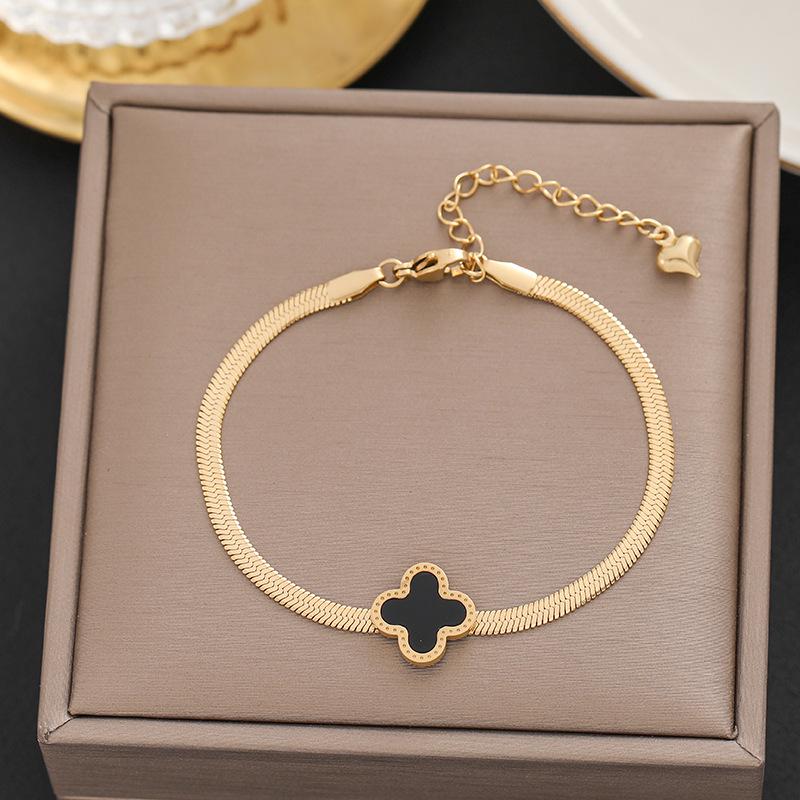 Meichen 18k Gold Non-Fading Titanium Steel Women's Fashion Bracelets - Simple, Versatile, Trendy European and American Style.