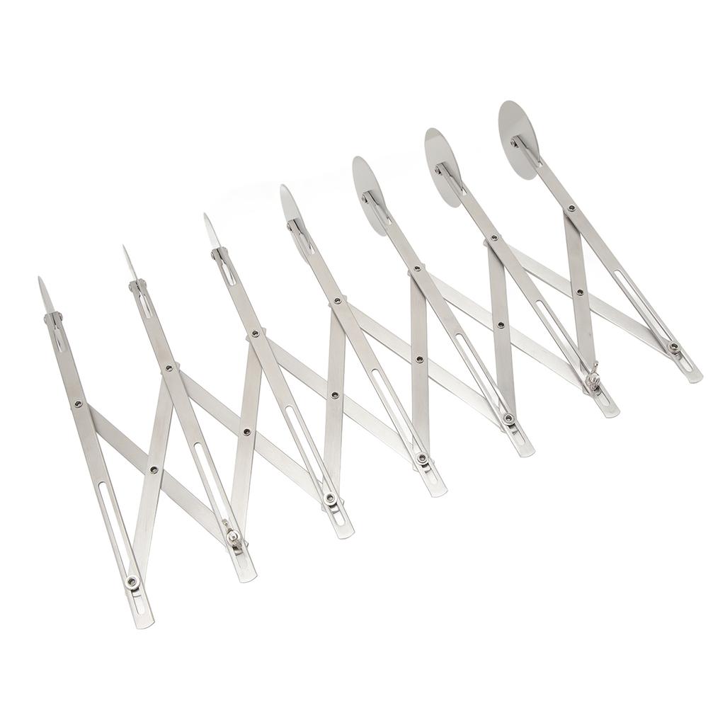 7 Wheel Pastry Cutter Roller Stainless Steel Multifunction Adjustable Width Multi Wheel Dough Cutter for Pizza Noodle