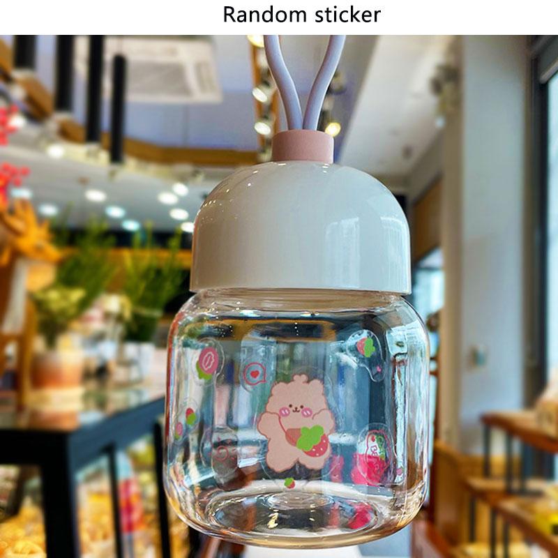 

Transparent Water Mini Cup Single Layer Plastic Leakproof Portable Diy Sticker рожевий