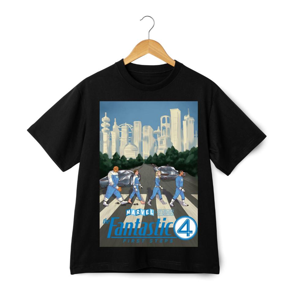 

Fantastic Four First Steps T-Shirt – Marvel Superhero Modern City Unisex Tee S