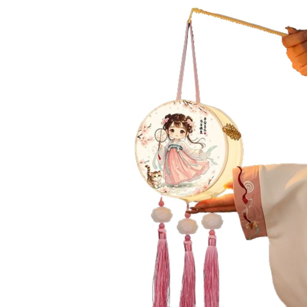 Craft Lantern Handmade DIY Pack Round Hand-held LED Lamp  Festival Celebration