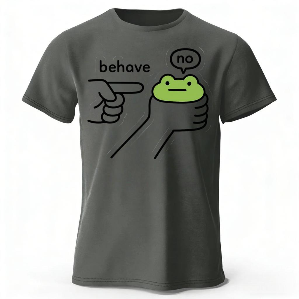 New Rebellious Frog Print Mens Pure Cotton Sports Short Sleeved Running Fitness Plus Size Loose Tshirt Street Daily Casual Top