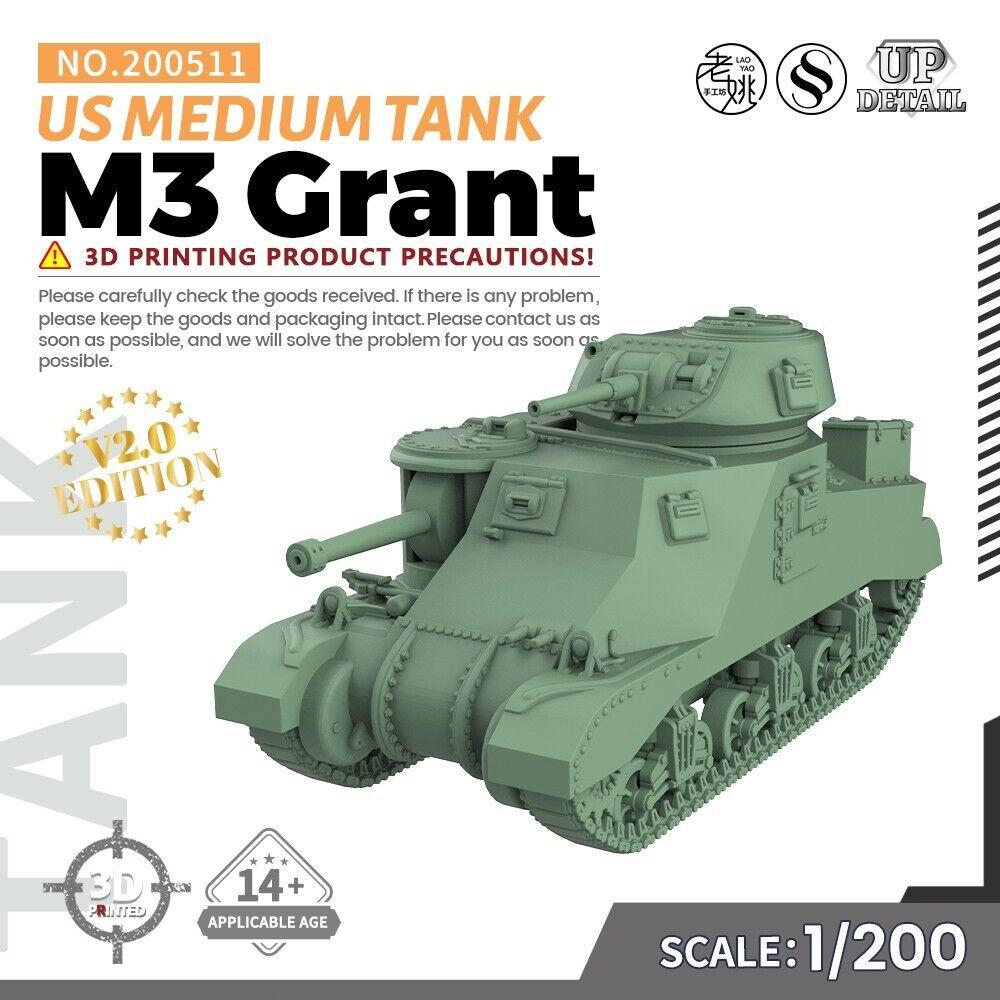 

SSMODEL 1/200 Набор военной модели США M3 Grant Средний танк