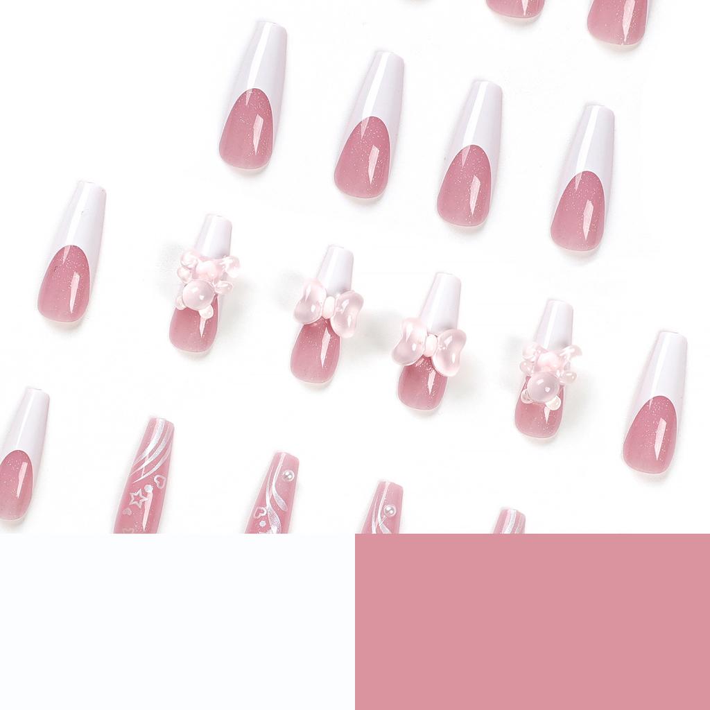 24 Pieces Butterfly Manicure Wearing Nail Piece Medium and Long Ballet Fake Nail Nail Sticker Nail Piece Nail Piece Wearing Nail Piece