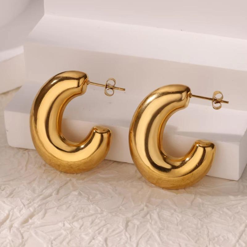 Retro Stainless Steel Love Earrings Exaggerated Gold Flower Water Drop Flower Texture Stud Earrings Women's Accessories