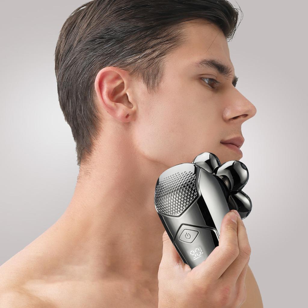 Pánský elektrický holicí strojek na mytí celého těla Six-Bade Head Shaver Multifunkční holicí strojek s digitálním displejem LCD