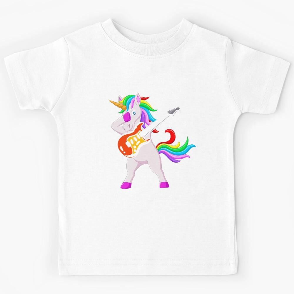 Beautiful and colorful Unicorn playing on guitar Kids T-Shirt 170