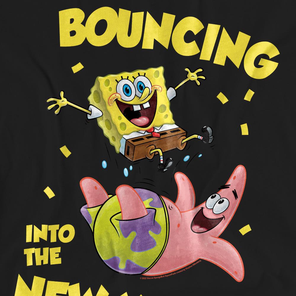 SpongeBob Schwammkopf Unisex Erwachsenen Bouncing Into The New Year T-Shirt