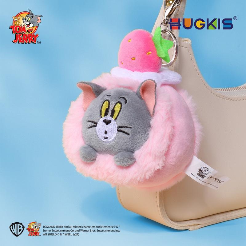 Tom & Jerry Plush Toys: Cat Pendant & Mouse Keychain Charms for Kids