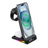 Travel Gadget Portable RGB Streaming Light Foldable With Clock Temperature Display 5 In1 Wireless Charger for Iphone for Samsung