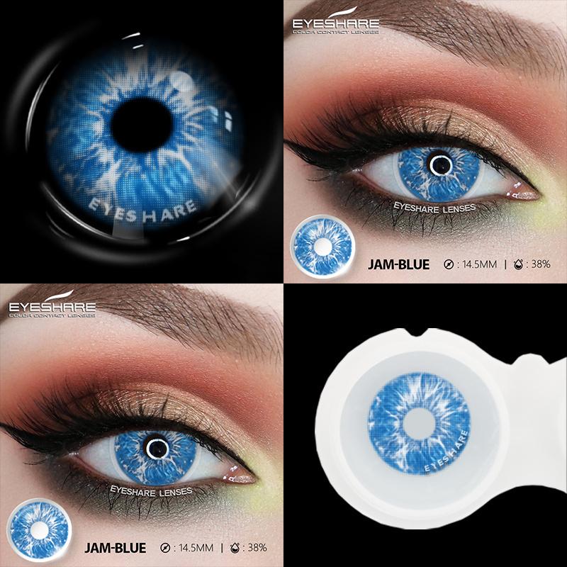 1pair Halloween Color Contact Lenses Cosplay Contact Lenses Anime Red Eye Lenses Blue Makeup Contact Lens Yellow Lenses