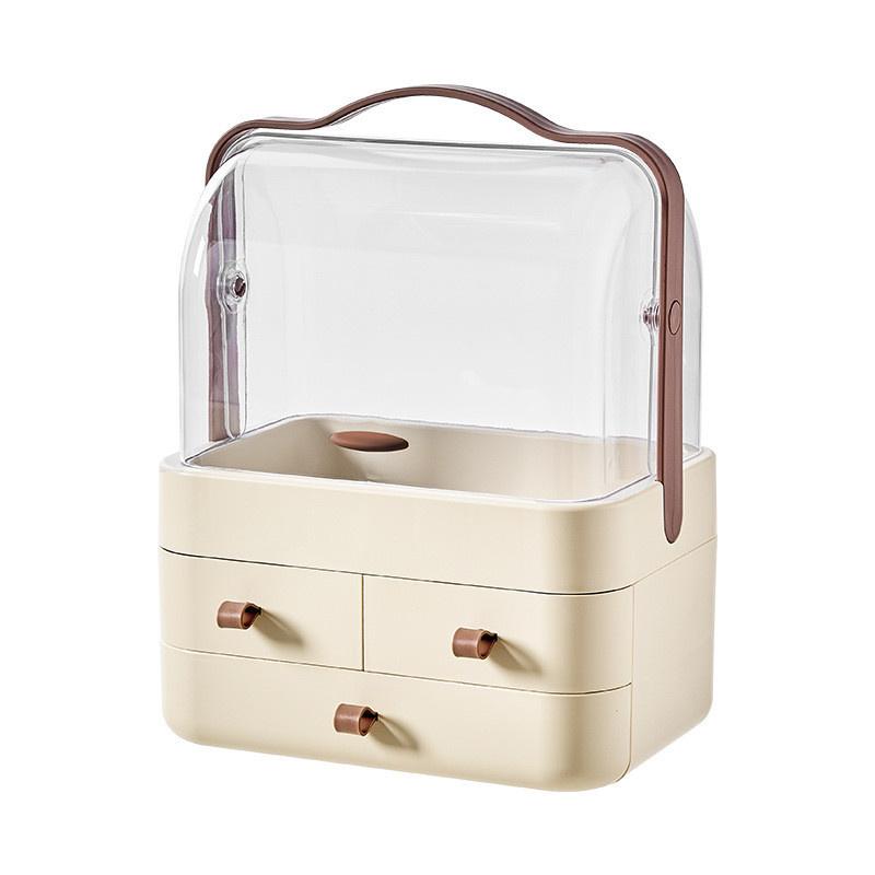 Makeup Organizer for Vanity with Lid and Drawers Skincare Organizers Makeup Organizer Holder Beauty Cosmetic Storage Box JAF224