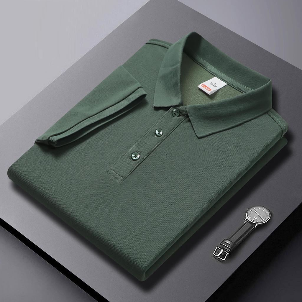 Solid Color High-End Polo Shirt Short-Sleeved T-shirt Printing Men and Women Lapel Clothes