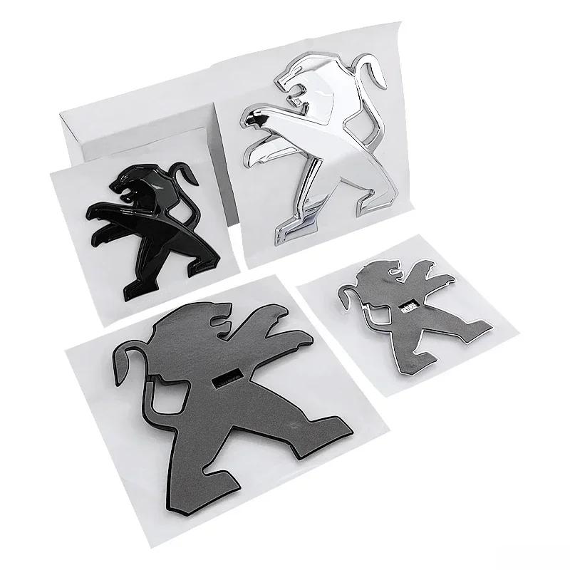 ABS Lion Shape Car Front Rear Logo Stickers Badge for Peugeot 2008 3008 2021N 2022 2023 Auto Hood Emblem Trunk Decals Accessories
