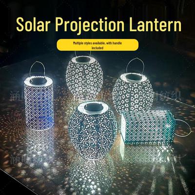 2022 New Solar LED Rotating Projection Lantern - Decorative Handheld Hollow Lamp