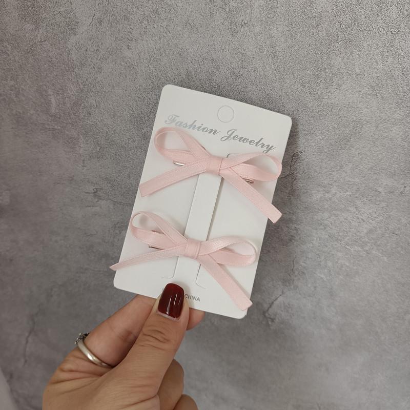 2 Stück Mädchen Mini-Greifklammern Damen Kopfschmuck Haaraccessoires Süße Schleifen-Haarklammern Ballett-Band-Schleifen-Haarnadel Pony-Clip