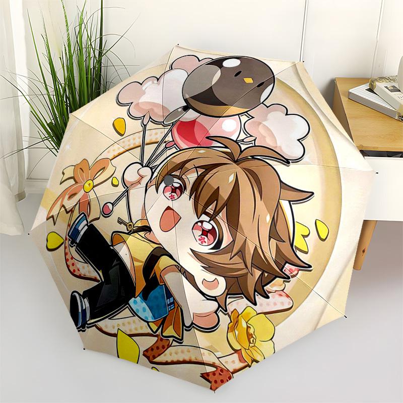 

1pc Outdoor Umbrella with Cute Anime Character Design - Automatic Opening/Closing, Portable 3-Fold Design, 8-Rib Iron Frame - Perfect Gift for Fa