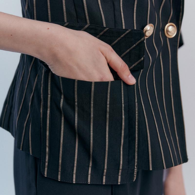 Maxza Stripe Volume Sleeve Tailored Jacket Cc08qj306on