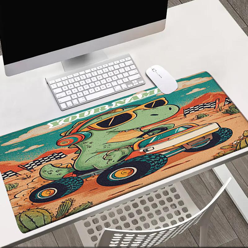 1PC Custom Name Dino Racer Adventure Mouse pad, keyboard and mouse desk pad, for computer notebook Birthday Gift For Any Room Or Office