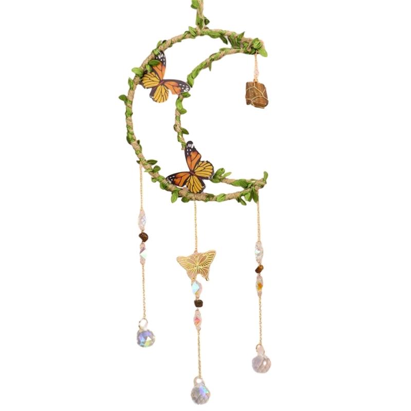 Schmetterlinge Dekorative Windspiele Ornament Sonnenfänger Kristall Wandbehang Fensterdekorationen für Schlafzimmer Wohnheim Dekor