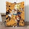 Dragon Ball Saiyan Goku Manga Blanket Anime Print Flannel Throw Blanket Parent-child Four Seasons Nap Bed Couch Office