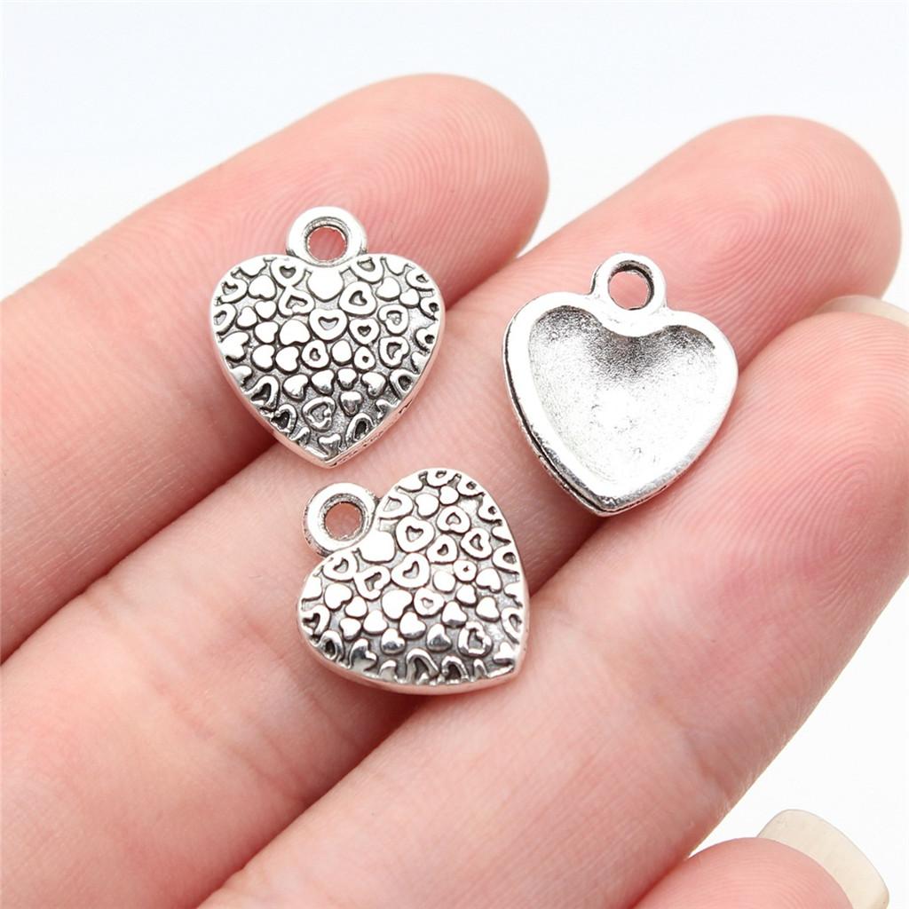 Charms Peach Heart-shaped Love Pendants Vintage Jewelry Supplies ZC094