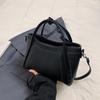 Vintage Leather Tote Bag with White Stitching, Multi Functional Top Handle Detachable Crossbody Strap Wings Bags for Women Daily