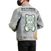 New Denim Jacket Men's Loose Bear Embroidered Jacket Retro Workwear Casual Denim Top