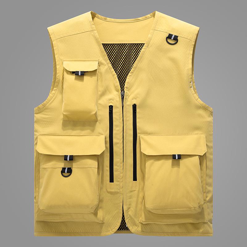 Men's Spring/Summer Outdoor Multi-Pocket Fishing Vest - Customizable Logo