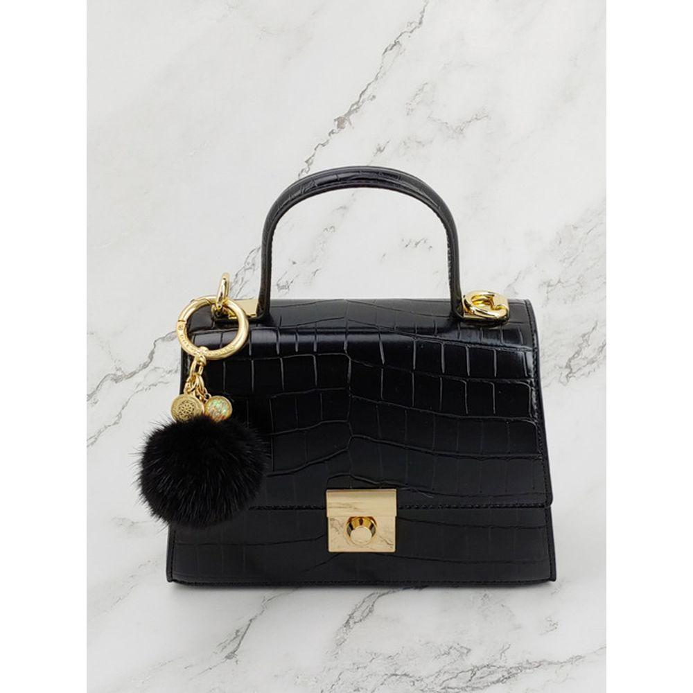 MAIA Mink Fur Keychain & Charm - Black