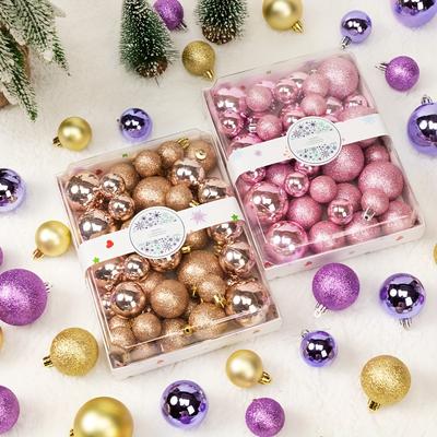 42pcs Classic Christmas Ornament Set - Assorted Colors, Round Plastic Hanging Balls for Tree Decoration, for Christmas