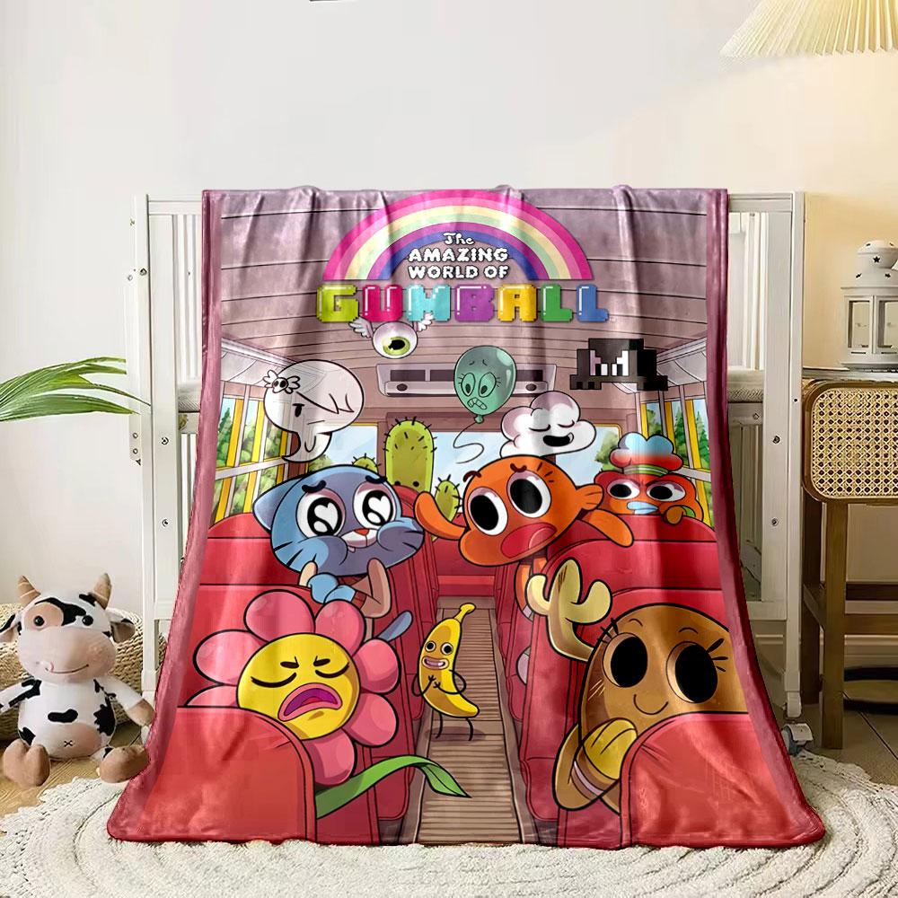 A cartoon family with diverse animal-like characters smiling together. for all seasons blanket lunch break throw gift 80cm x 120cm
