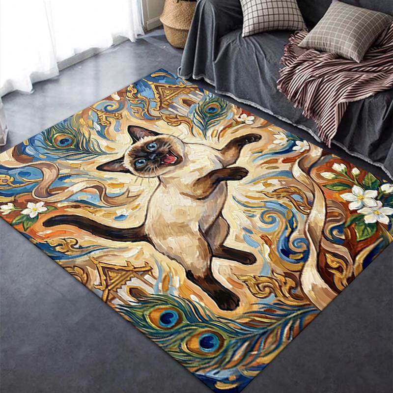 2025 New Cute kitten Carpet Rug for Living Room Bedroom Home Sofa Decoration,Kids play Non-slip Floor Mat