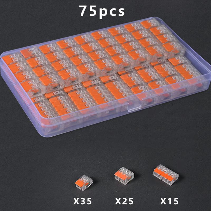 Quick Push-in Wire Connector Box: PCT Terminals (75/80/90 Pcs)