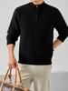 850g Men's Heavyweight Stand Collar Zipper Knit Sweater - Winter Warm Base Layer for Mid-Aged and Young Adults.