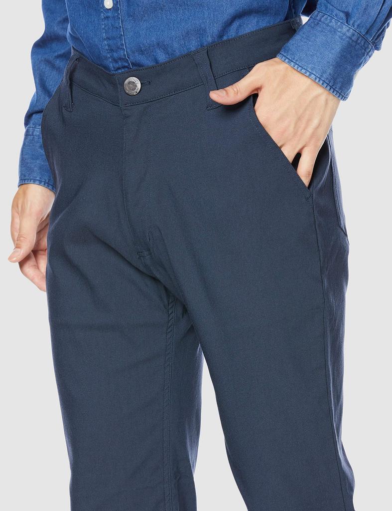 Body Wild Stretch with Belt Loops and Zipper Rayon Dark Size S Men's Pants, Straight-Leg Style, Front, Blend, Navy,