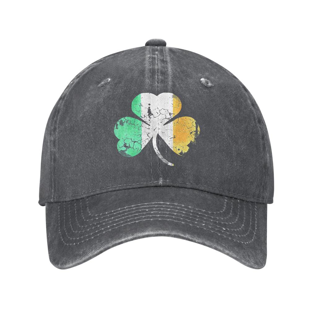 Distressed Shamrock Baseball Cap Irish Flag Vintage Dad Hat Adjustable Outdoor Casual Cap