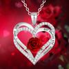 Mode Einkommen Rose Blume Anhänger Halskette Jubiläumsparty Zubehör Geburtstag Muttertag Schmuck Geschenke Mama Damen Mädchen