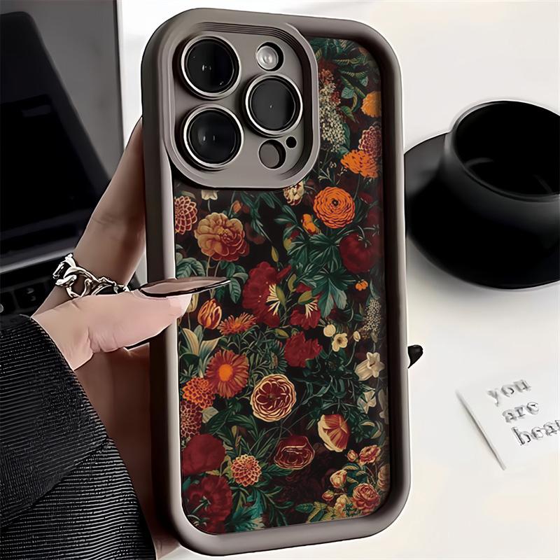 Vintage Floral Soft Phone Case for Xiaomi Mi 15 14T 14 13 12 12T 11 Lite Poco X7 X6 X5 F5 F6 Pro Garden Pattern Shockproof Cover