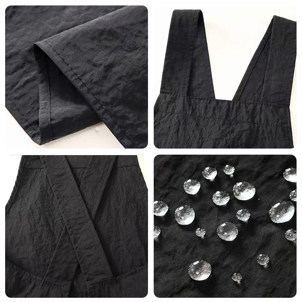 Waterproof Kitchen Apron Anti-fouling Cross Back Restaurant Uniform with Removable Hand Towel Sleeveless Catering Work Clothes