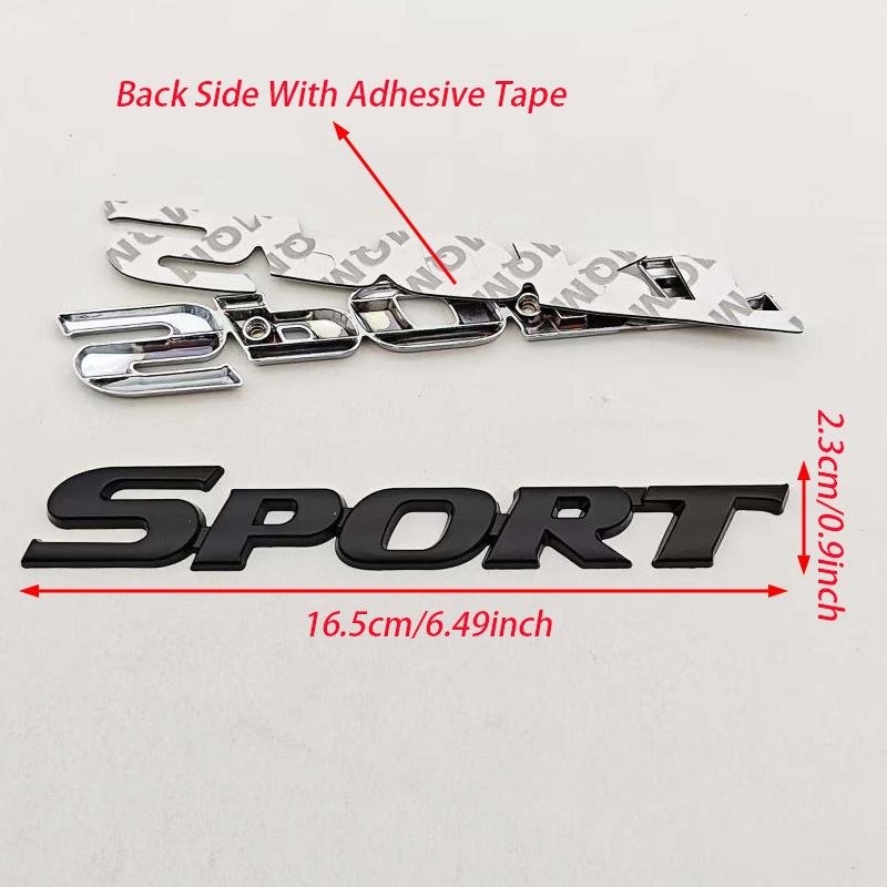 2025 New 3D Chrome Metal Car Letters Logo SPORT Emblem Badge Sport Stickers Car Rear Trunk Accessories