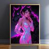 Sexy And Cool Cyberpunk Style Laser Neon Anime Girl Poster Canvas Print Wall Painting Living Room Bedroom Home Decoration Gifts