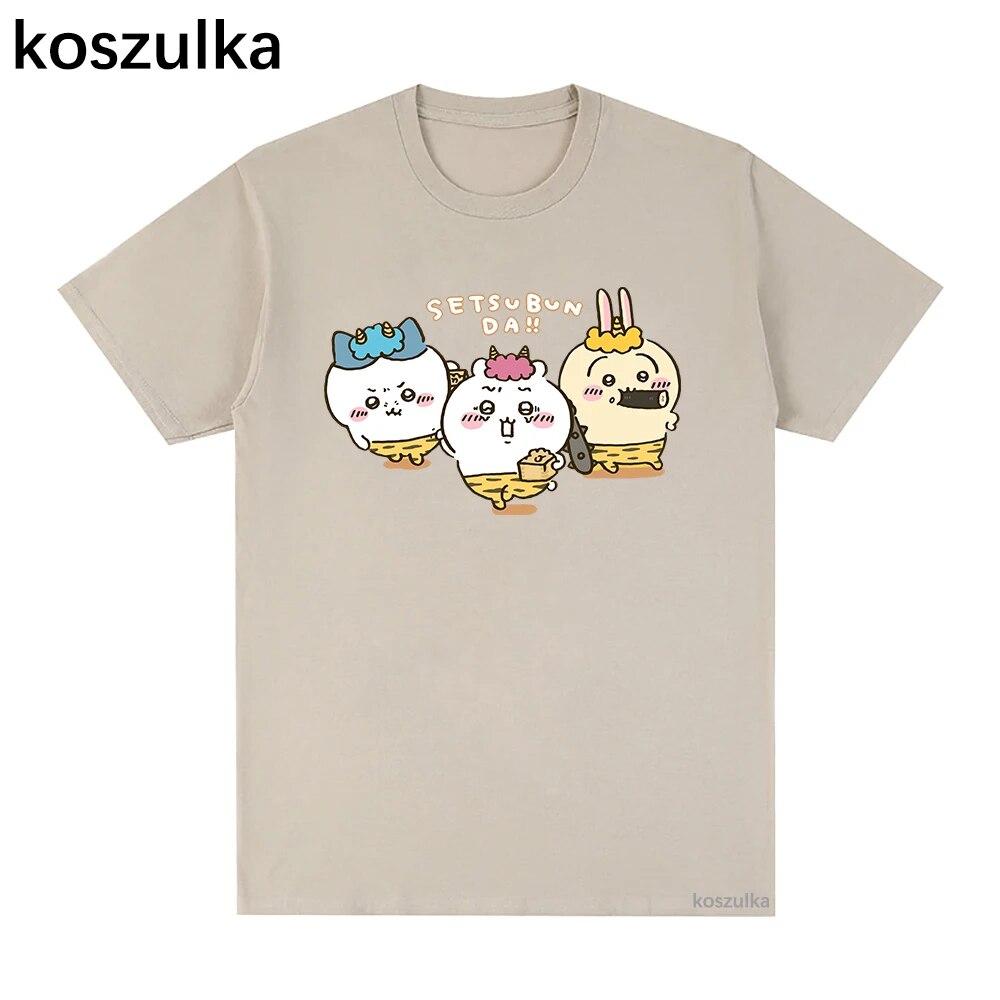 Chiikawa T-shirt Neue Frauen/Männer Harajuku Ästhetische Grafik Kawaii T-shirt Unisex Japanischen Anime Cartoon Oversize Baumwolle T-shirt