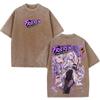 Frieren Anime Fashion Retro T Shirt Manga Harajuku Vintage Washed Streetwear Oversized 100% Cotton T-shirt Men Women Tees Tops