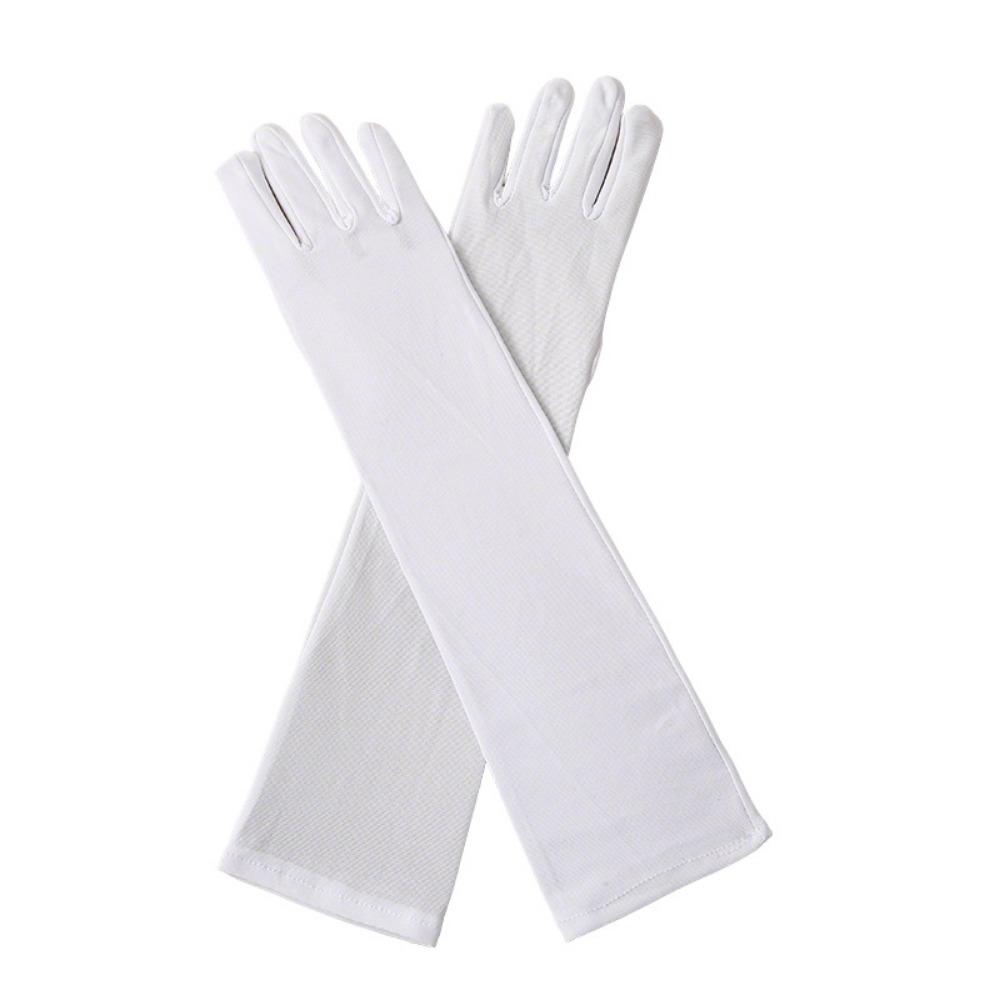 

Elegant Satin White Short Bridal Gloves Women s Wedding Prom Pageant Costume Accessories білий