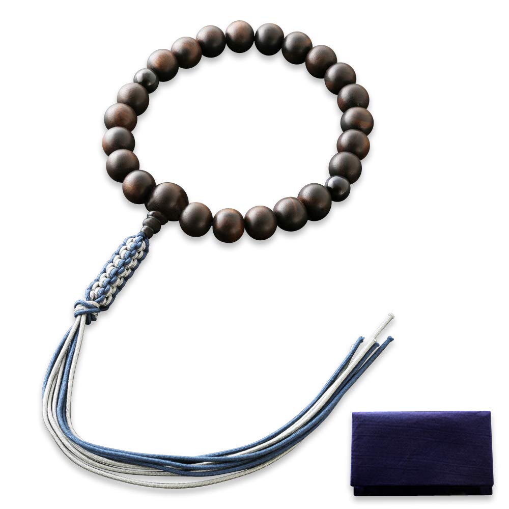 Kyoto Buddhist Altar Hayashi Prayer Beads for Pure Braided Cord Unground Striped 2 Heavenly Blue Tiger Eye Tailoring Bag Kyoto Prayer Beads Used by