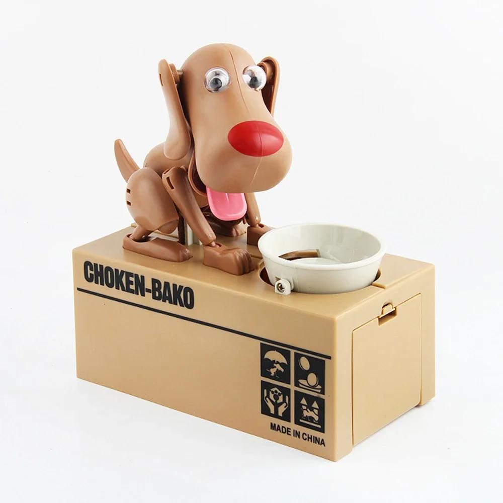 Creative New Cartoon Cute Dog Electronic Robot Piggy Bank Plastic Automatic Coin Storage Box Children's Gift Desk